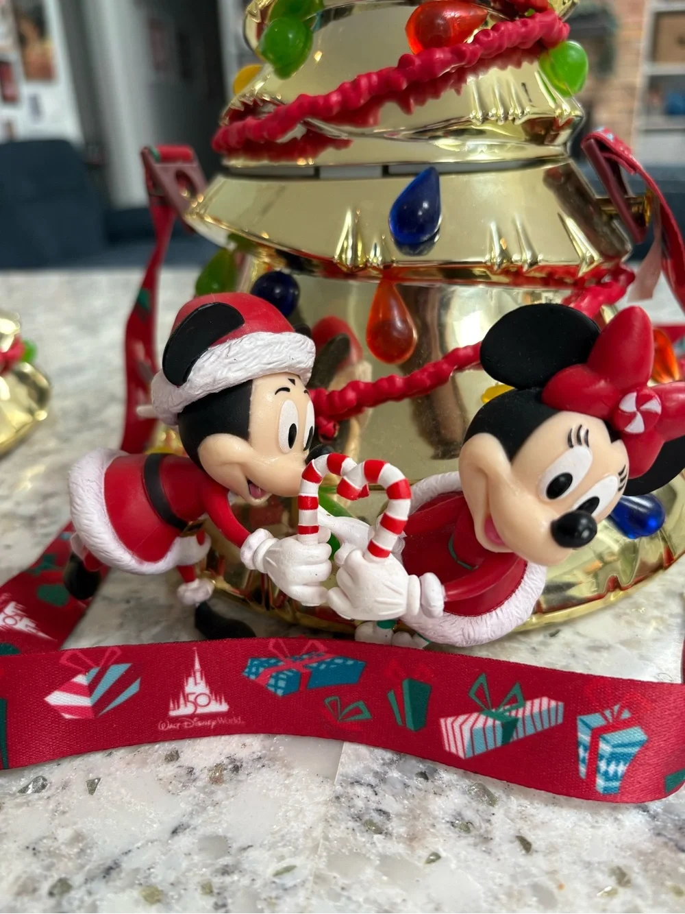 Disney Gold Christmas Tree Light-up Popcorn Bucket